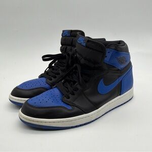 Size 12 - Jordan 1 Retro OG High Royal Black White Blue Leather (555088-007)